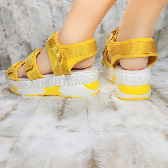 Pazzle Summer Sneaker Harness Sandals Yellow Size 10 - Picture 5 of 7
